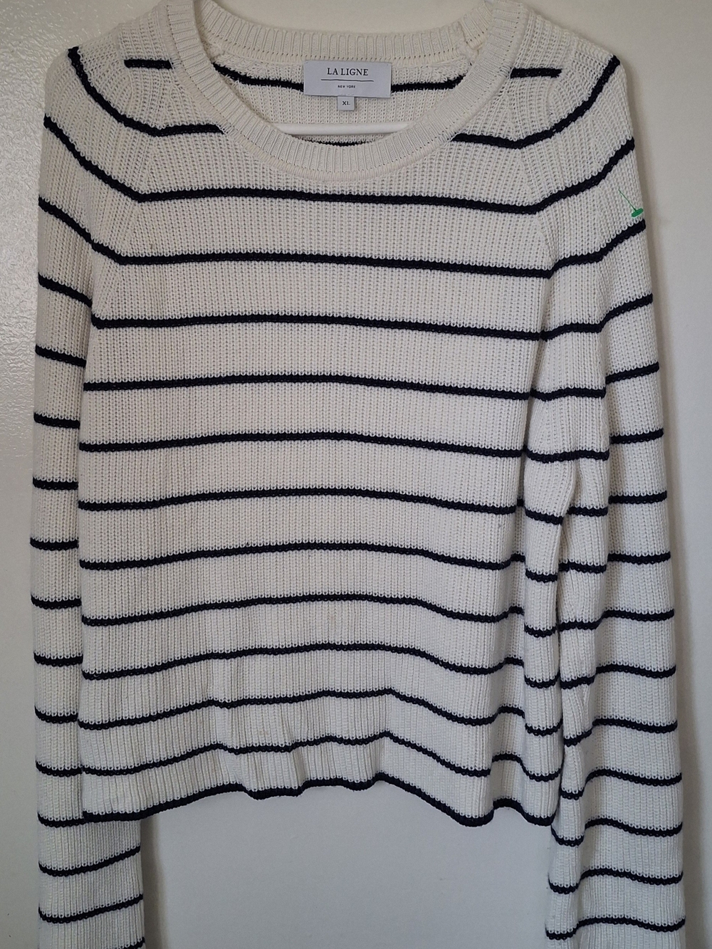 La Ligne Striped Knit Sweater - Cream & Navy